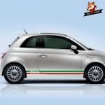 Italian Flag Vinyl PVC Side Skirt Stripes Stickers Decal Car Sticker and Decal Car Accessaries for Fiat 500 Abarth 2 PCS